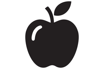 Apple icon symbol silhouette design isolated Vector illustration
