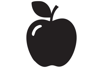 Apple icon symbol silhouette design isolated Vector illustration
