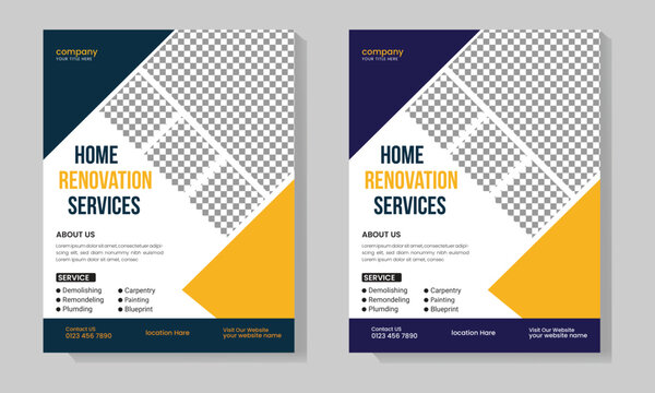 Real Estate and Home Repair flyer template 