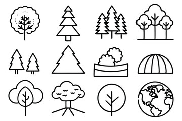 Tree Planting and Reforestation Vector Elements