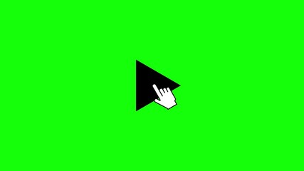 Play and pause button symbol with green screen