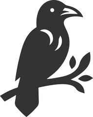 Vector black crow bird animal silhouette