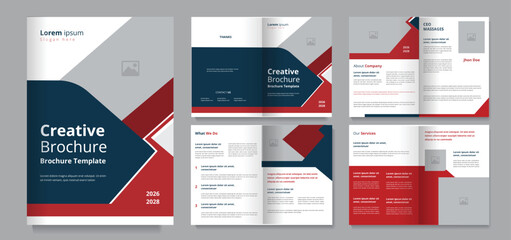 Creative Corporate Brochure Design Template, annual report booklet business proposal layout 8 page design