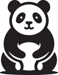 Panda black and white vector