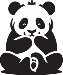Panda black and white vector