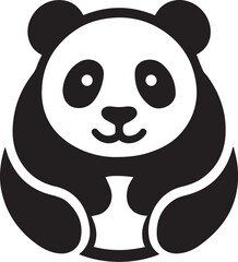 Panda black and white vector