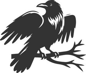 Vector black crow bird animal silhouette