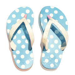 Polka dot flip flops on product photography summer vibes stylish footwear fun concept