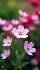 Fototapeta premium Close-up of delicate gypsophila flowers blooming in a garden, garden, nature
