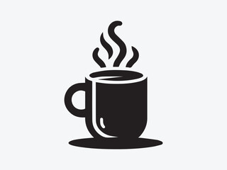 Coffee Mug Silhouette with Simple Handle Design for Cozy Beverage, Caf&eacute;, and Kitchen-Themed Art and Illustrations