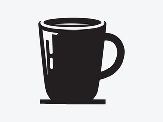 Coffee Mug Silhouette with Simple Handle Design for Cozy Beverage, Caf&eacute;, and Kitchen-Themed Art and Illustrations