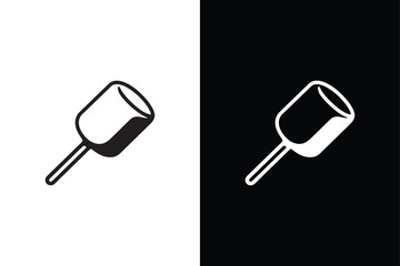 MarshmallowStick icon vector on White Background ,Vector Art Illustration on white background.