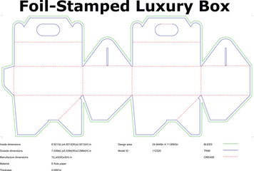 Luxury FoilStamped Box Packaging Design Template DieCut