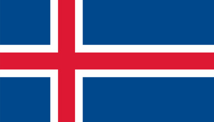 Fototapeta premium Iceland flag design. Iceland national flag Vector illustration. Iceland official color flag design.