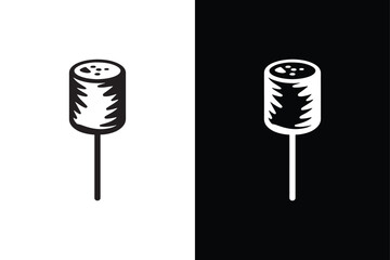 MarshmallowStick icon vector on White Background ,Vector Art Illustration on white background.