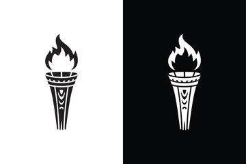TikiTorch icon vector on White Background ,Vector Art Illustration on white background.