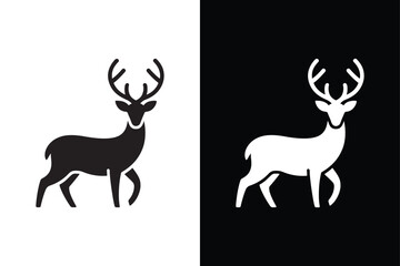 Deer icon vector on White Background ,Vector Art Illustration on white background.