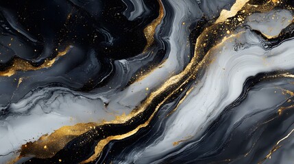Fototapeta premium Seamless pattern ornamental watercolor texture luxury style wallpapers textile interior design golden monochrome classic geometry modern print damask