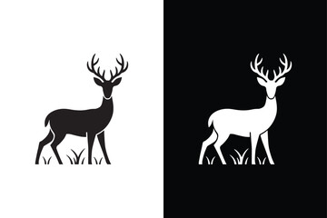 Deer icon vector on White Background ,Vector Art Illustration on white background.