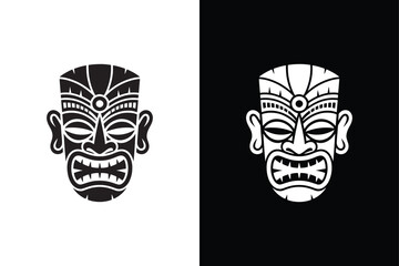 TikiMask icon vector on White Background ,Vector Art Illustration on white background.