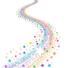 Magical Rainbow Sparkle Trail Swirling Stars and Glittering Dust