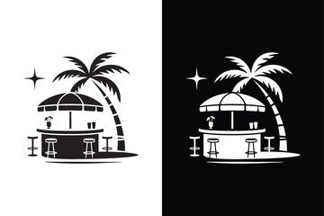 Obraz premium BeachBar icon vector on White Background ,Vector Art Illustration on white background.