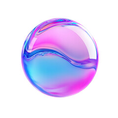 Abstract sphere ball globe iridescent holographic rainbow gradient pearl texture colorful 3d rendering illustration isolated on white background modern trendy design fluid liquid paint mix creative