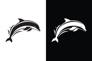 Dolphin icon vector on White Background ,Vector Art Illustration on white background.