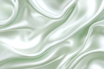 Fototapeta premium Elegant silk fabric in mint green color boasting smooth folds and soft textures for multiple design applications