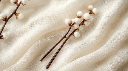 Beautiful Floral Arrangement on White Cloth Close Up
