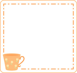 Decorative Frame with Coffee Cup Illustration