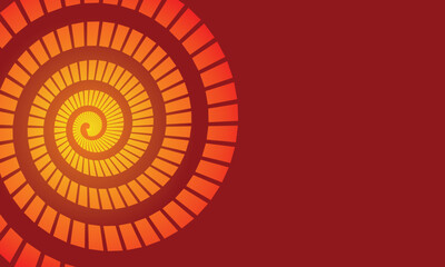 abstract swirling spiral of red and orange squares