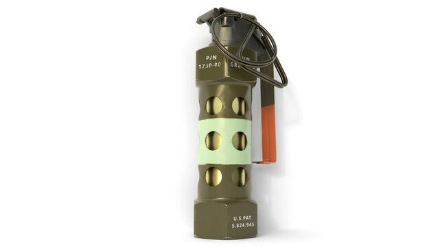 stun grenade on white background