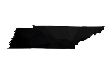 Abstract Polygon - Low Poly Color Black Tennessee map. Vector Illustration eps10.