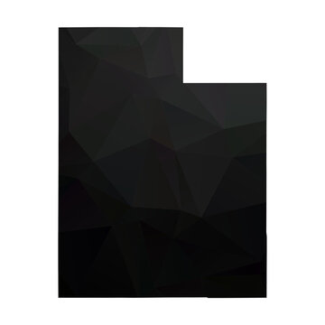 Abstract Polygon - Low Poly Color Black Utah map. Vector Illustration eps10.