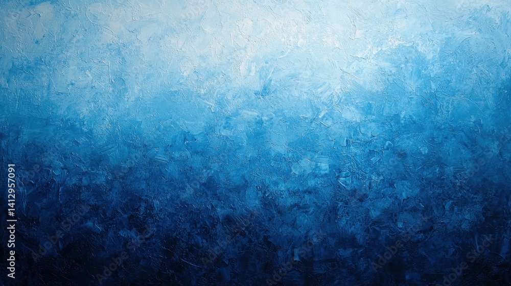 Poster this artwork features an intricate blend of various shades of blue, creating a calming gradient that