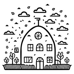 Fototapeta premium Whimsical Home: A Charming Black and White Haven