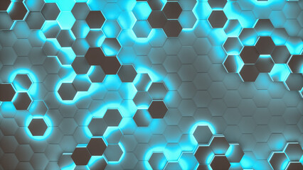 futuristic honeycomb background (3d rendering)