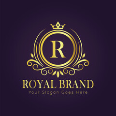 Fototapeta premium luxury gold logo concept