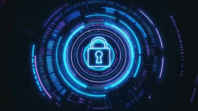 binary code lock on blue background Futuristic Tech Lock Background  World Password Day Cybersecurity Art