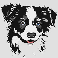 Fototapeta premium baby australian shepherd, Dog face happy, border collie dog