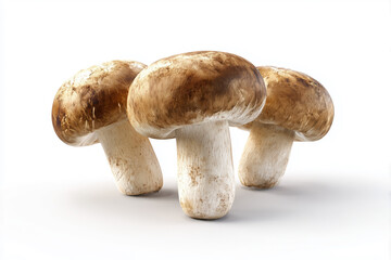 A group of mushrooms isolated on a white background.