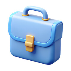 3D Brown,black,white and blue Leather Briefcase with Strap - Professional Business Bag Isolated PNG