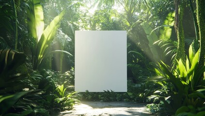 Blank canvas in lush jungle setting