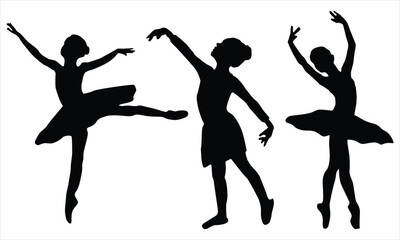 ballet dancers silhouettes set