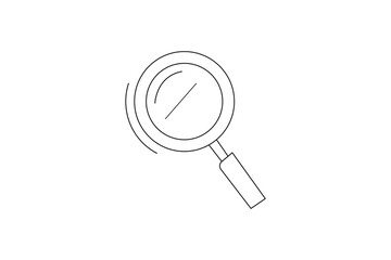 Minimalist line art of magnifying glass for search and inspection icon design