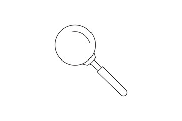 Minimalist line art of magnifying glass for search and inspection icon design