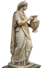 Ancient Roman Woman Statue Holding Amphora Classical Sculpture Art