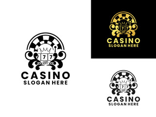 Casino Royals retro logo design vector template. Casino Logo design icon