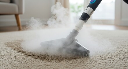 Carpet cleaning with steam for home hygiene and freshness